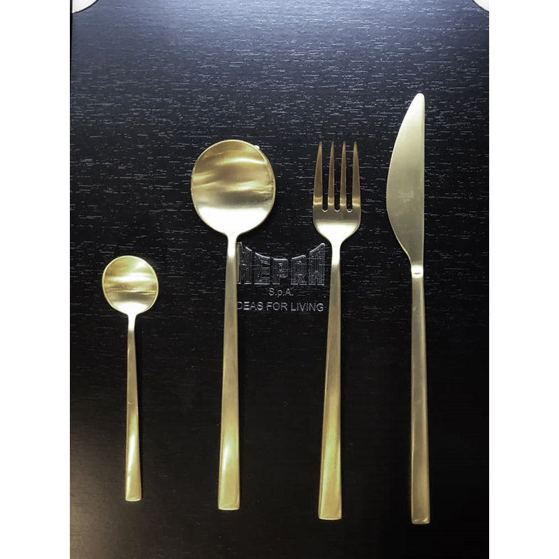 MEPRA MOVIDA Stainless Steel Flatware Set, Ice Champagne