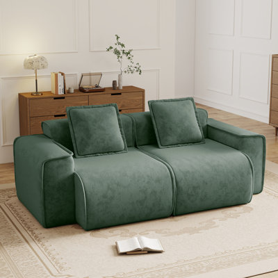 Canapé modulaire en taupe nuage surdimensionné en chenille avec coussins décoratifs inclus