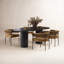 Belle Oval Marble Dining Table-521240300