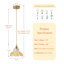 Luminaire suspendu en laiton poli avec cordon réglable et abat-jour en verre 1-E26, homologué ETL,-1280049383
