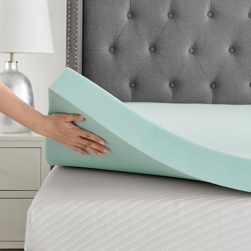 Purdy 2'' Cooling Infused Gel Memory Foam Mattress Topper, Twin