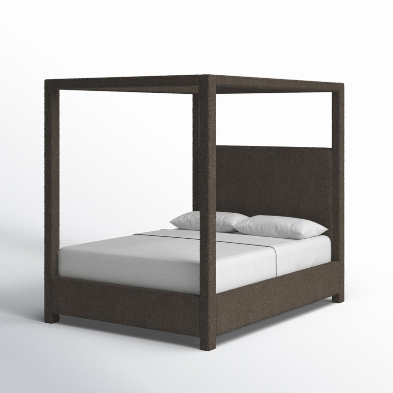 Denn Donnelly Bed, Queen, Brown Boucle Fabric