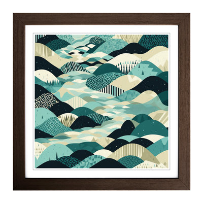River Geometric No.1 - Single Picture Frame Print on Wood