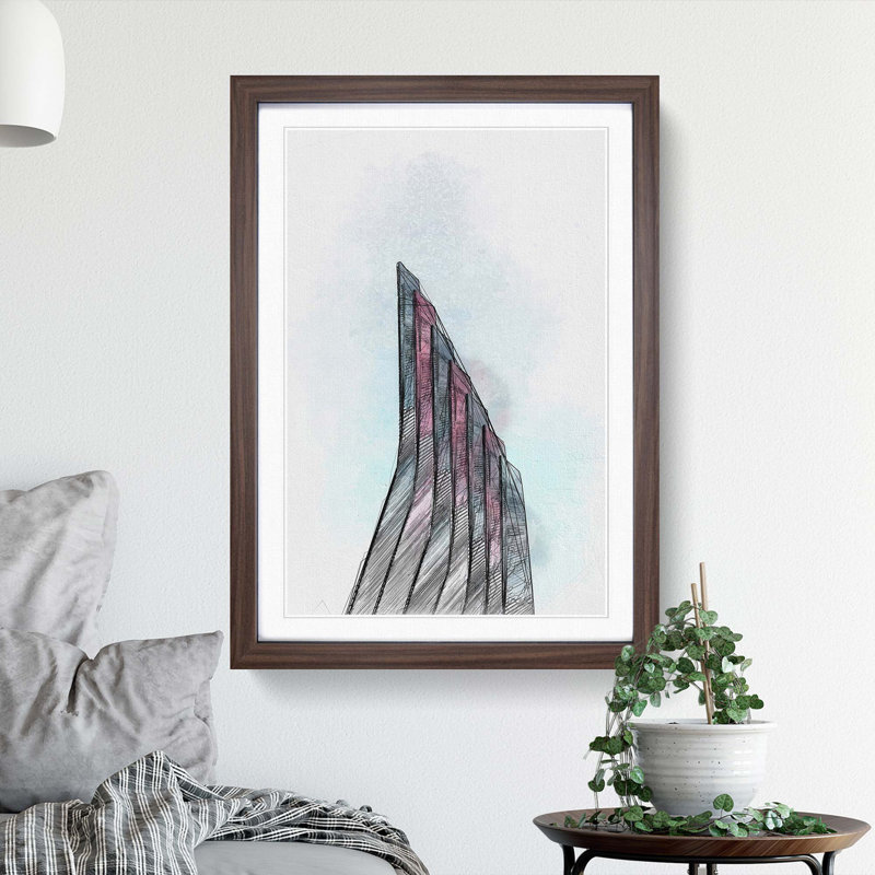 Sketching the Architecture Vol.46 - Picture Frame Drawing Print, Walnut Framed, 36cm H x 27cm W x 2cm D