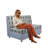 Outdoor Armless Sofa with Sunbrella - Dream Mist/Canvas Haze-124917248