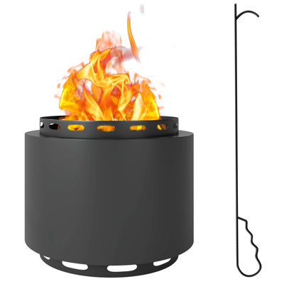 Round Metal Wood Burning Smokeless Fire Pit
