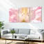 Ensemble de 3 tableaux sur toile tendue représentant des fleurs roses en gros plan, pour la décoration du salon et de la chambre.-778047828