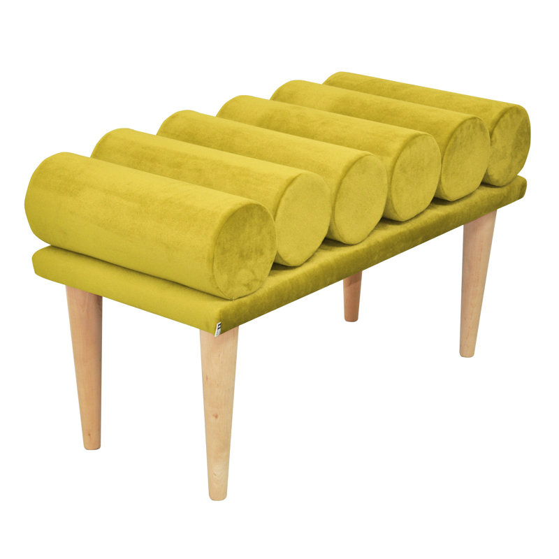 Scandi Upholstered Bench, Yellow