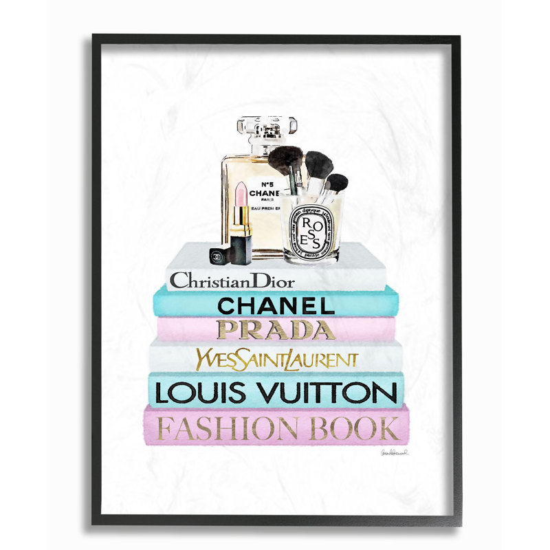 « styleing designer maquillage bookstack blue », impression, Giclée encadrée noir minuit, H 14 po x l 11 po x P 1,5 po