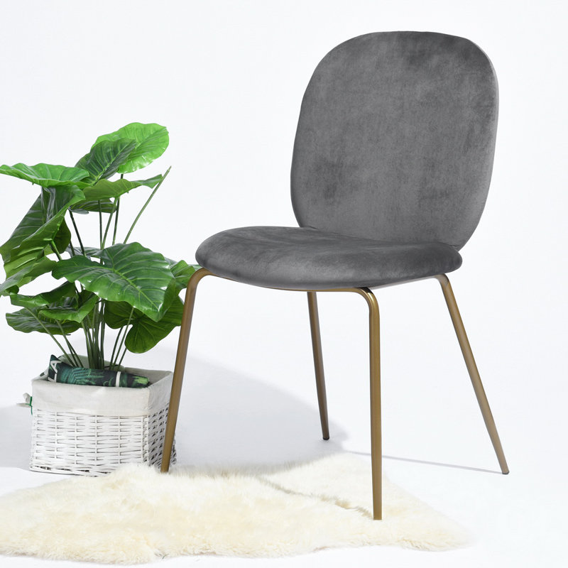 Celine 48cm H Velvet Upholstered Side Chair, Grey
