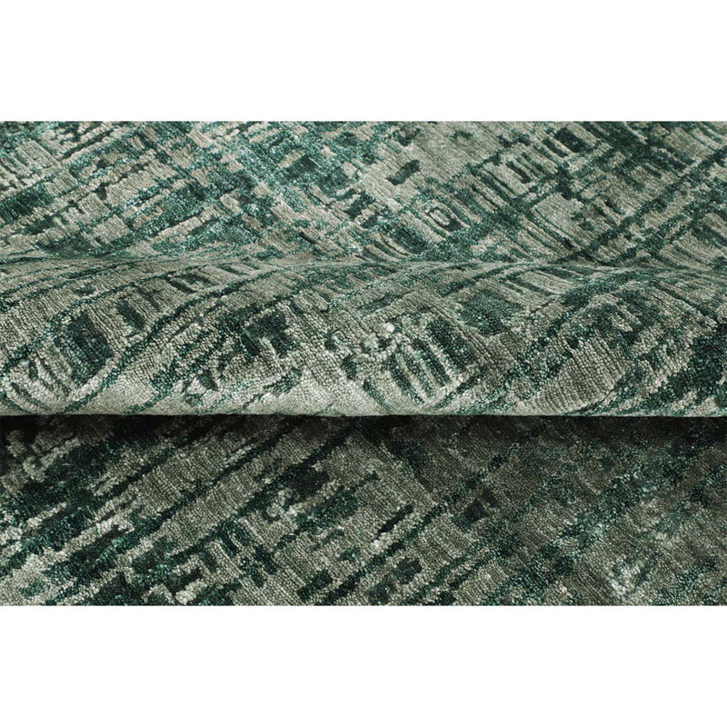 Abstract Area Rug in Green, Rectangle 2' x 3', Wool