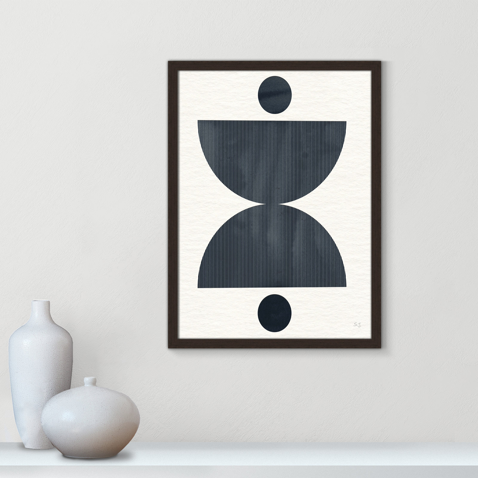 Eclipse II Print by Susan Jill, 23" H x 17" W x 0.75" D, Open Grain Walnut Framed