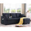 Canapé-lit modulaire en L avec canapé USB et port USB, canapé-lit réversible avec lit escamotable, méridienne avec rangement, canapé-lit pour salon