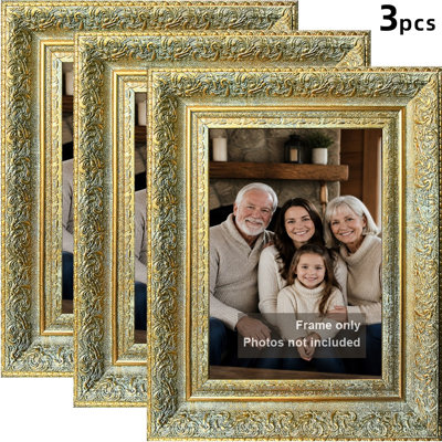 Cadre photo de table antique doré (1 pièce) pour photos 13 x 18 cm, style tablette de bureau