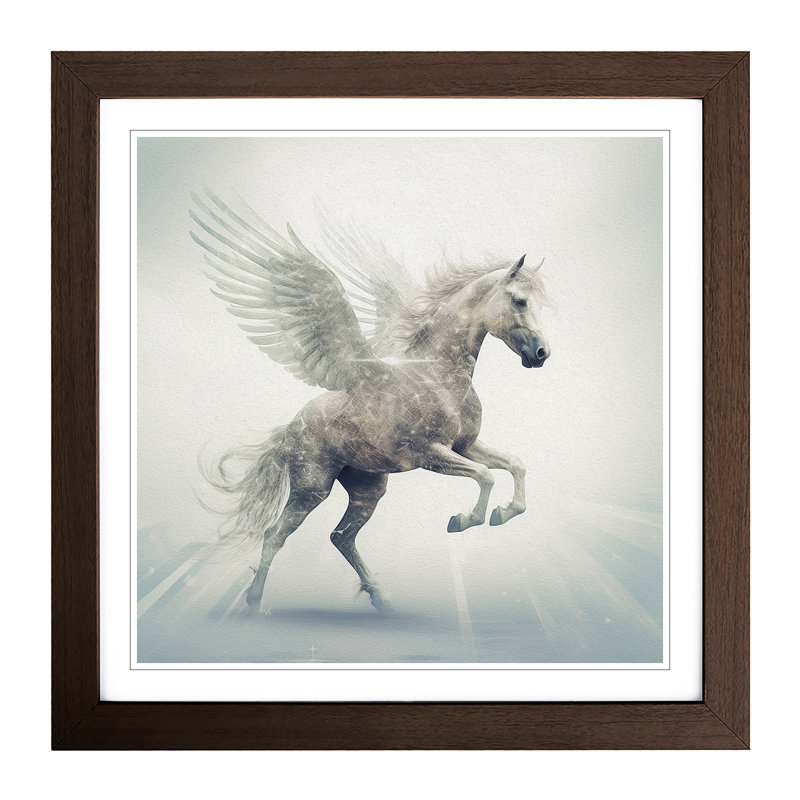Pegasus Double Exposure - Framed Print, Walnut