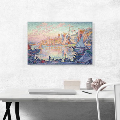 «The Port of Saint-Tropez 1902» par Paul Signac, reproduction d'art sur toile tendue