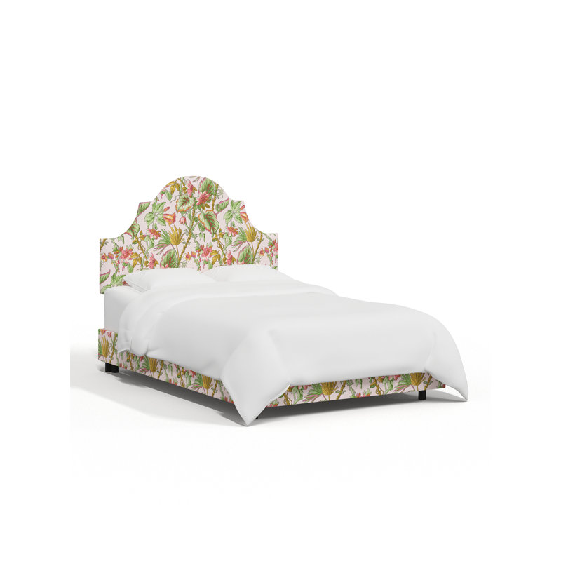 Lit rouge à motifs fabriqué par Tissu et compagnie Geneva, Lin rosé floral tropical Scm, Très grand