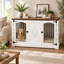Grande cage de meuble pour chien de 62 po pouvant accueillir deux chiens, chenil double avec décor sculpté à la main, grand chenil