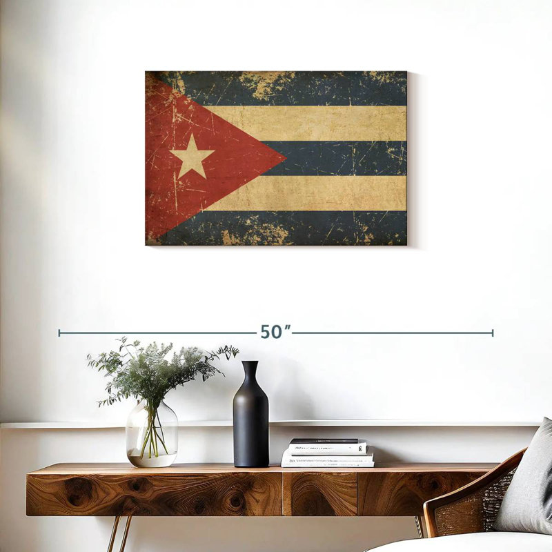 Drapeau de Cuba, H 20 po x l 30 po