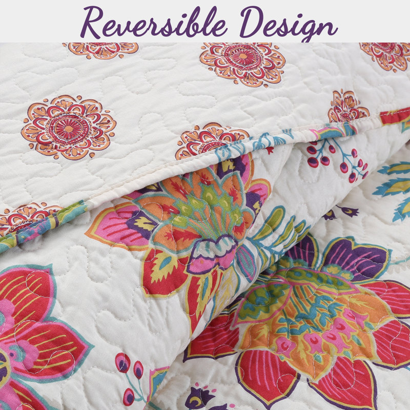 Floral Quilt, King Quilt + 2 King Shams