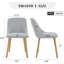 Ensemble de 6 chaises de salle à manger, chaises de cuisine rembourrées en tissu moderne avec pieds en chêne massif, capacité de poids de 300 lb, tissu facile à nettoyer, dossier incurvé ergonomique (gris 6 pièces, surdimensionné)-2071174321-2071174326
