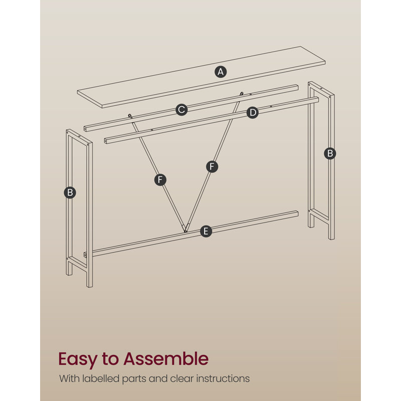 23cm Console Table, Black
