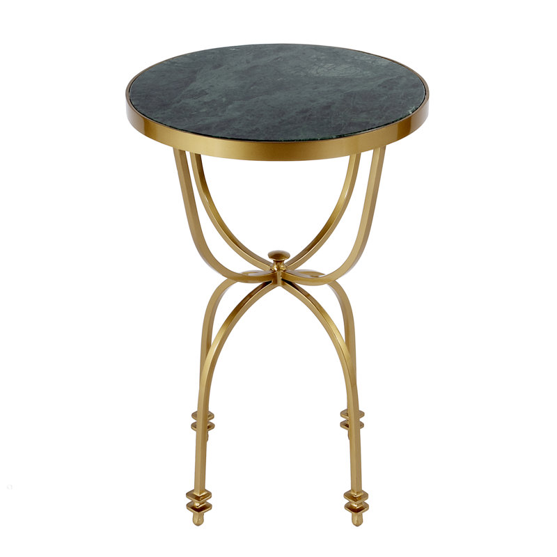 Hager Marble & Metal Side Table, Green