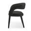 Chaise de salle à manger 24 pouces Cid Taya, dossier ouvert, similicuir noir rembourré
