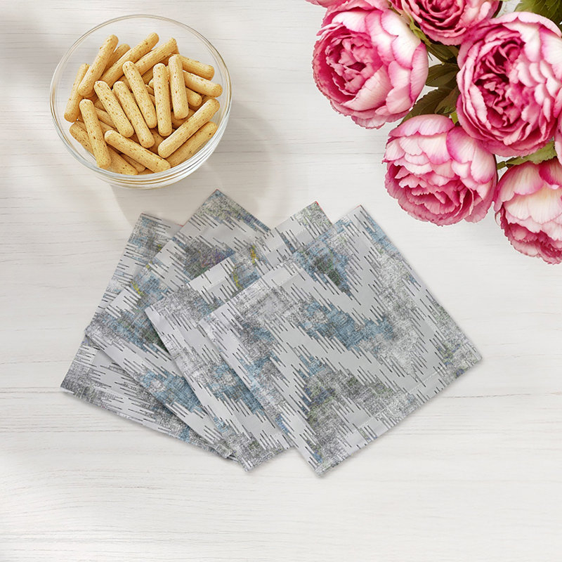 Chevron Cotton Sateen Cocktail Napkins, Opulence