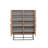 Stylish Multi-Purpose Cabinet with Metal Handles & Legs, Atlantic Pine & Black Finish, 36.6 x 45.3 x 14.2 inches | 100% Melamine Coated Particle Board, Numerous Shelves, Wall-Mountable, Ethnic Geometric Design