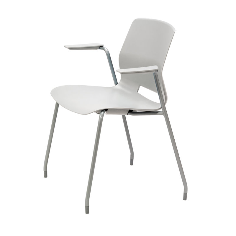 Chaise empilable Wille, Gris clair, Sans roulettes