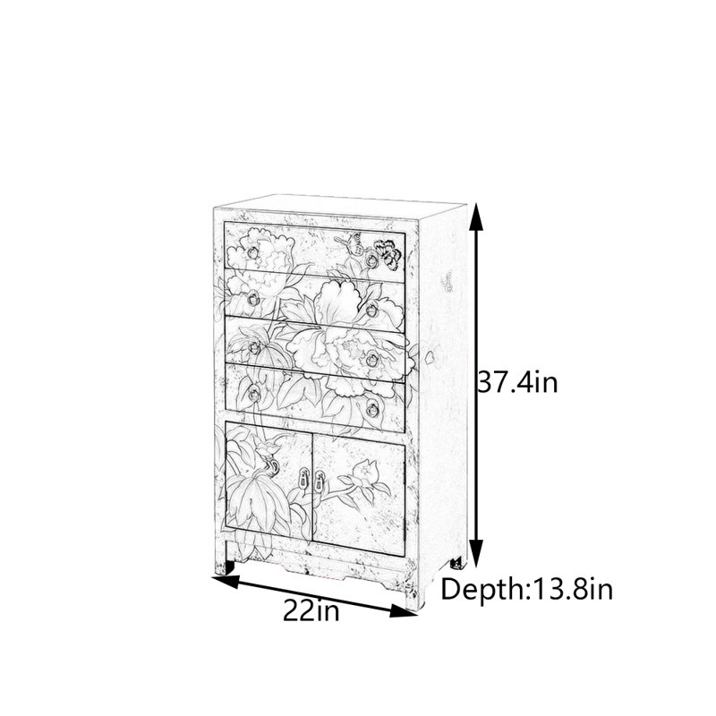 Hand-Painted Entryway Cabinet, Black