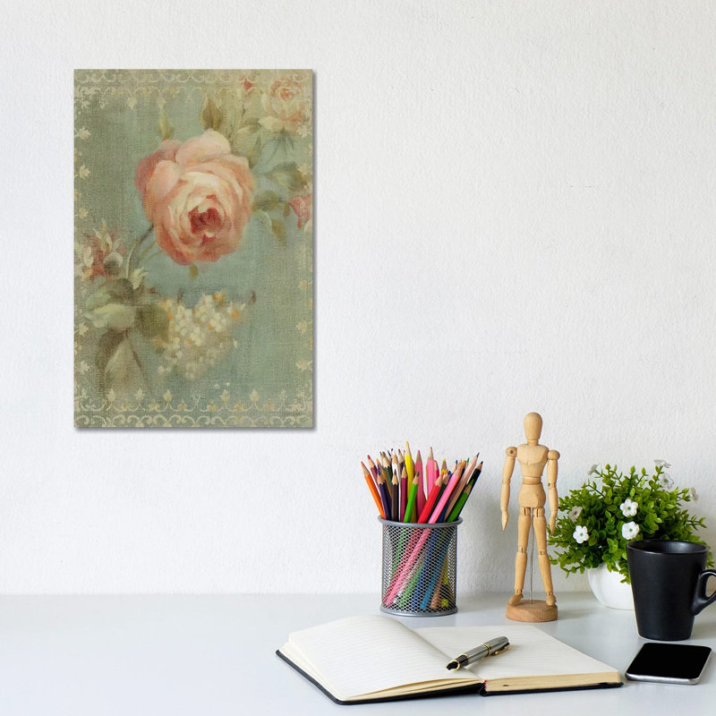 Rose par Danhui Nai - reproduction d'art, Aucun mat, Toile tendue, H 12 po x l 8 po x P 0,75 po