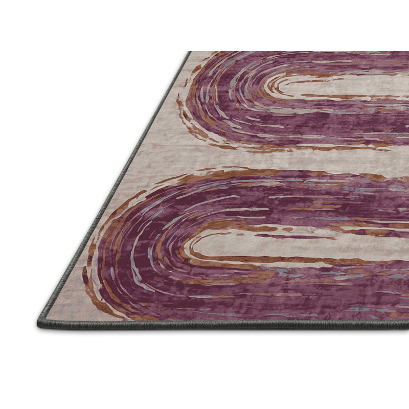 Tapis gris soyeux et moelleux, Rectangle 4 pi x 6 pi