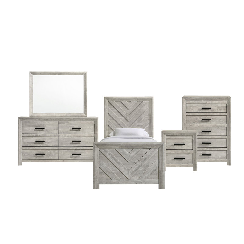 Ensemble de chambre à coucher standard 5 pièces Decker, Simple