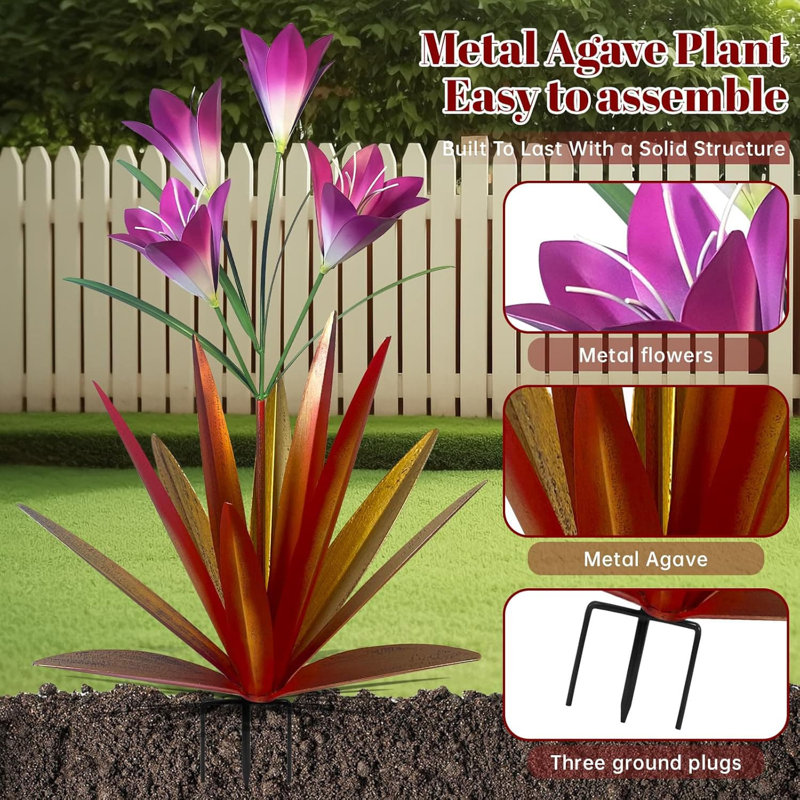 Metal Garden Statue, Red