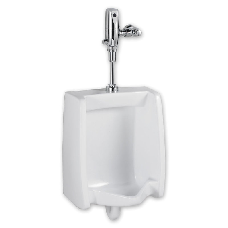 White Vitreous China Ultra High Efficiency Urinal with Chrome Flush Valve
