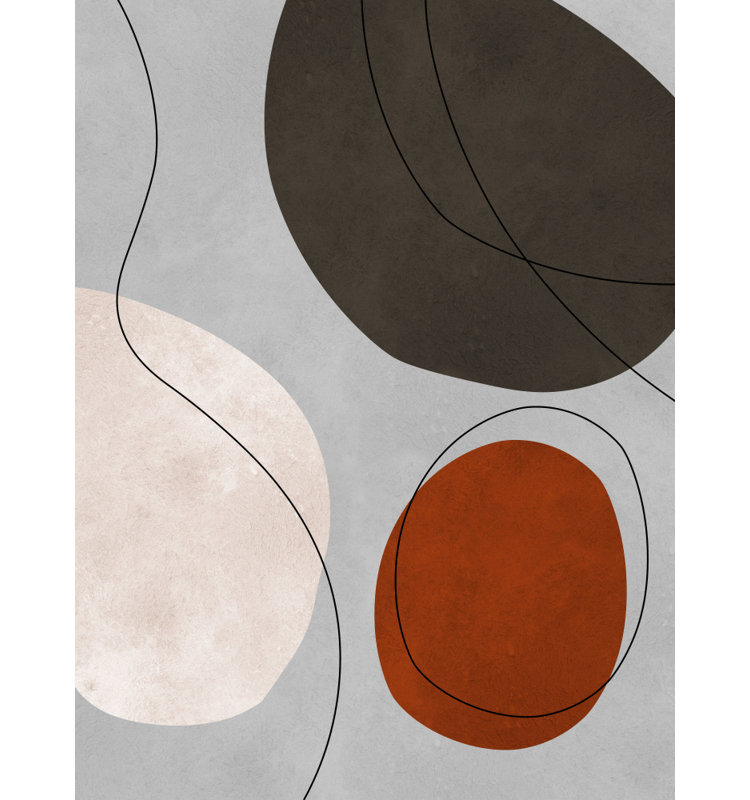 Earthy Organic Shapes Print by Other Artist, 12 × 18, Framed Print, Black