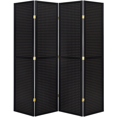 Aromola  4 - Pegboard Panel Folding Screen Room Divider 71"High x 70" Wide