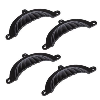 Hammer & Tongs - Fluted Cabinet Cup Handle - W130mm x H60mm - Black