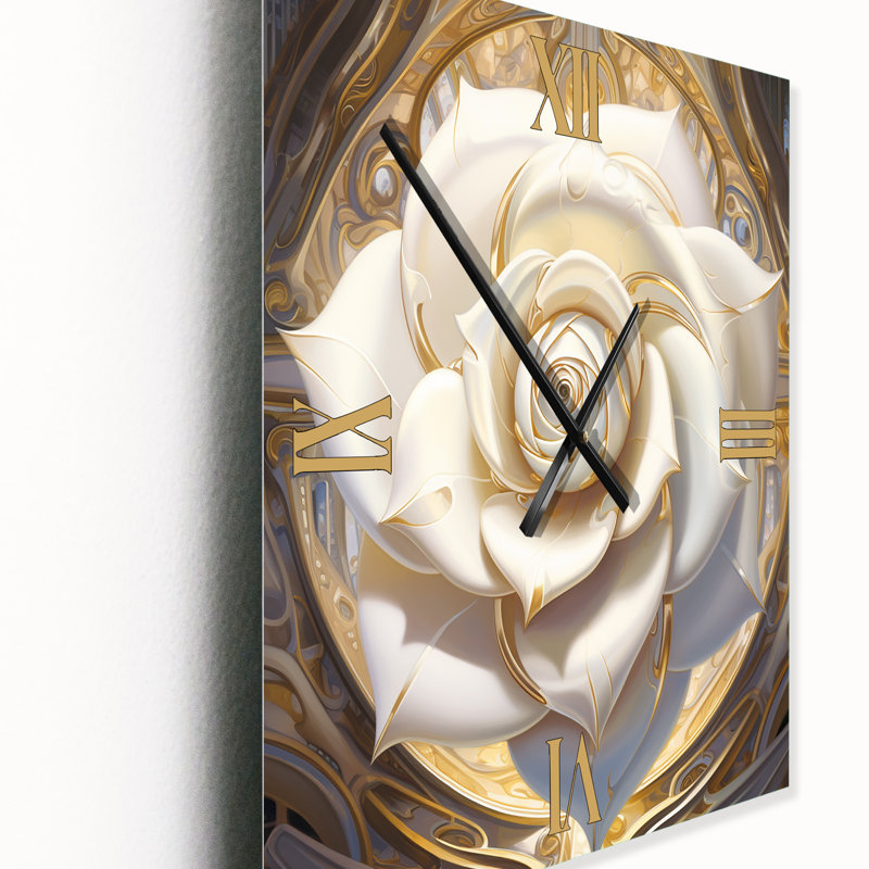 Rose exquise - Illustration délicate de glam - horloges murales roses, Grand
