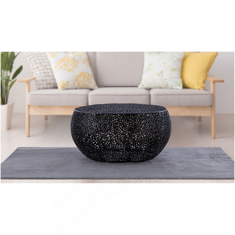 Table basse ronde noire, Noir