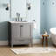 Meuble-lavabo gris de 30 po avec lavabo. Armoire en bois massif entièrement assemblée. Comptoir en marbre. Tiroirs à fermeture en douceur. Profondeur 29,36 po, largeur 18,76 po, hauteur 34,72 po. Poids 93,36 lb. Rangement moderne. Bricolage