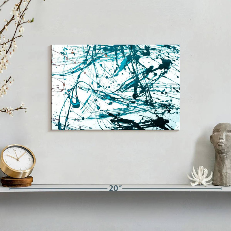 Avery Teal Abstract, 8" H x 12" W