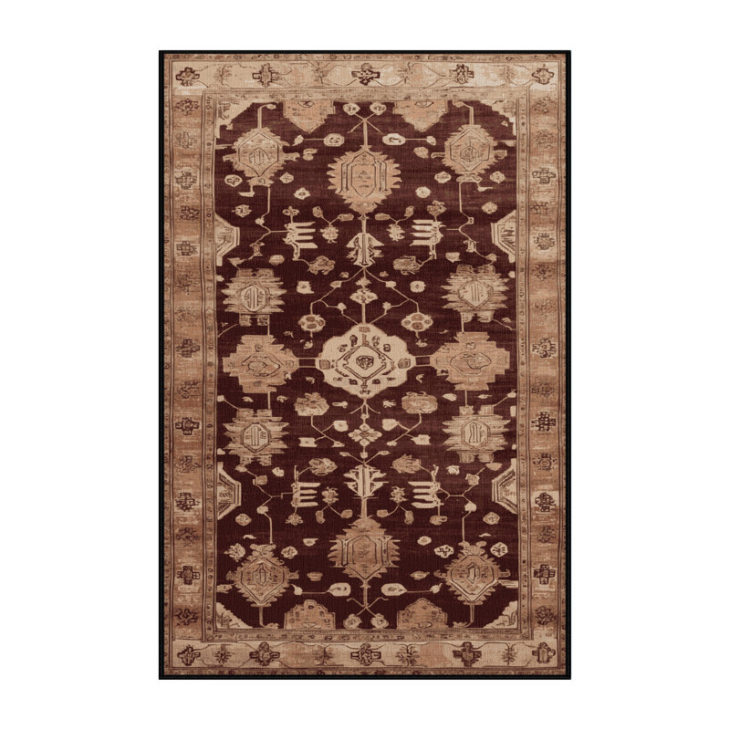 Tapis noir surteint lavable à la machine, Rectangle 5 pi x 7 pi