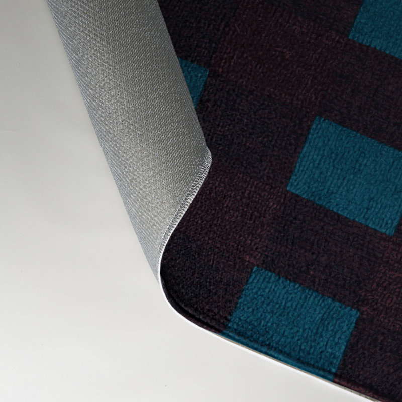 Tapis intérieur / extérieur mauve à carreaux, Rectangle 9 pi x 12 pi