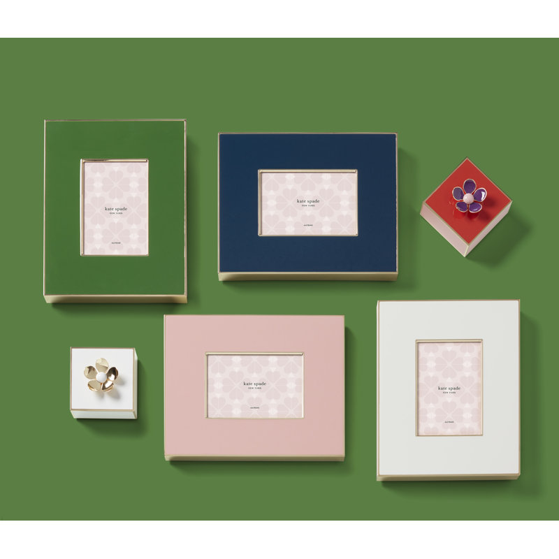 Green Enamel and Stainless Steel 4x6 Tabletop Picture Frame
