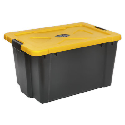 Symple Stuff Mariner 60cm W 54L Water Resistant Plastic Deck Box in Yellow/Black