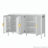 U_STYLE Modern 57.5" Stripe Door Storage Cabinet, 4-Door Sideboard with Back-of-Door Storage Racks & Side Hooks, Adjustable Shelves, MDF Cabinet with Aluminum Handles for Living Room, Dining Room-1360325299