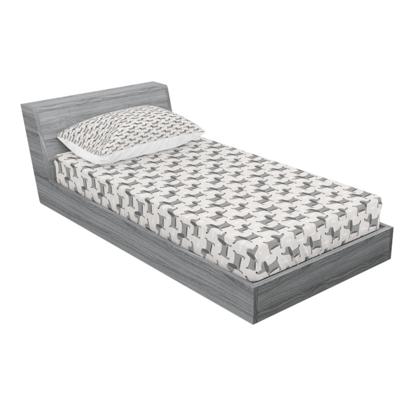 Scandinavian Microfiber Patterned Fitted Sheet, Twin Fitted Sheet with 1 Pillowcase